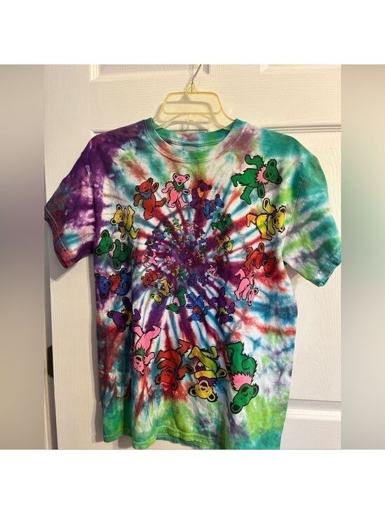 Vintage Tops - Grateful Dead T Shirt Medium Spiral Dancing Bears Tie Dye Rainbow